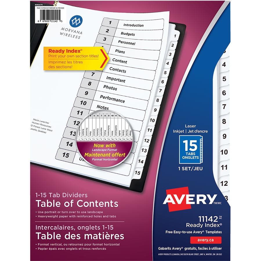 Intercalaires Ready Index® — 1-15