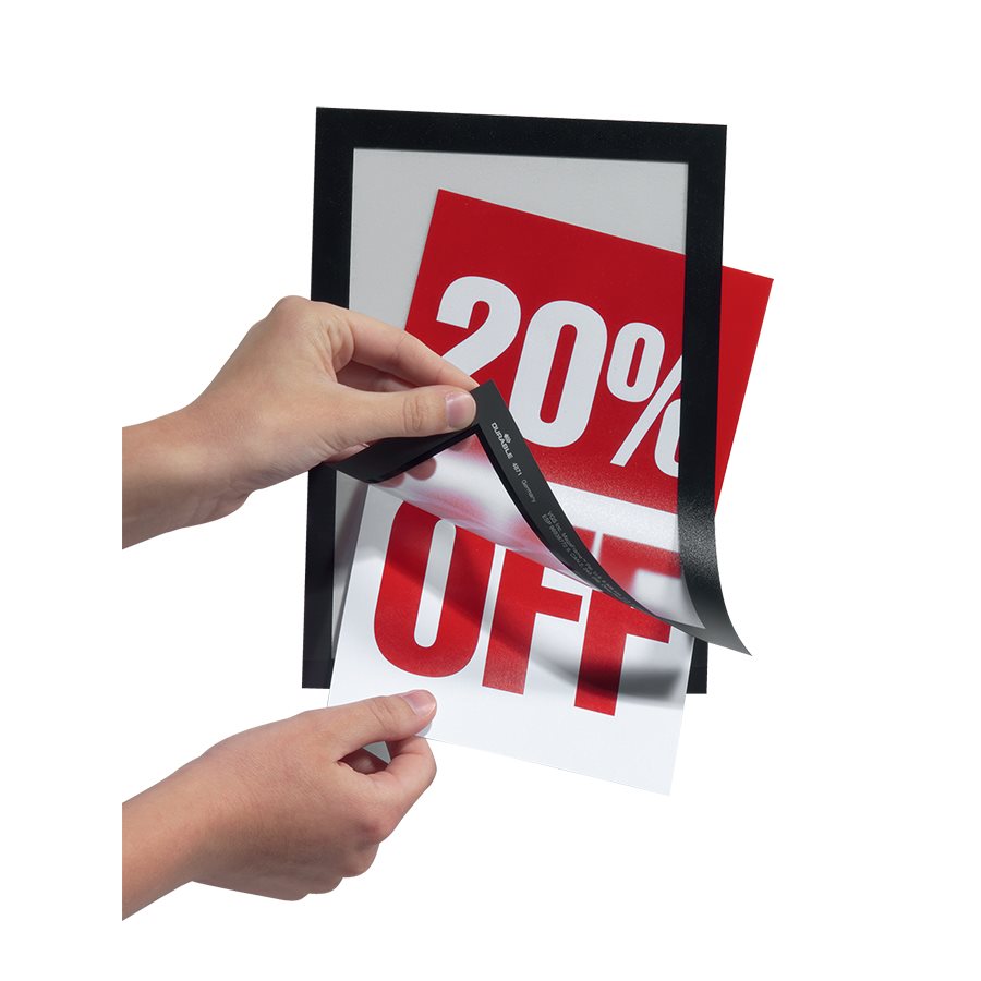 Système d'affichage magnétique autocollant DURAFRAME® — 8-1/2 x 5-1/2" noir