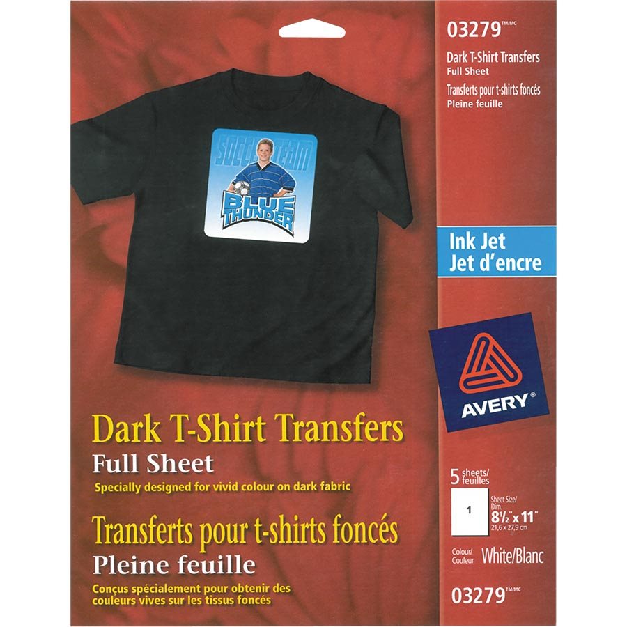 Transferts pour tissus — tissu foncé (pqt 5)