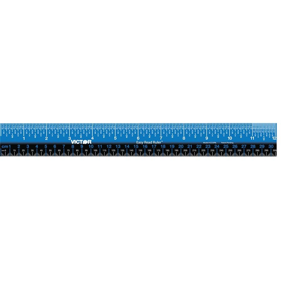 REGLE EASY READ 12 PO BLEU/NOIR