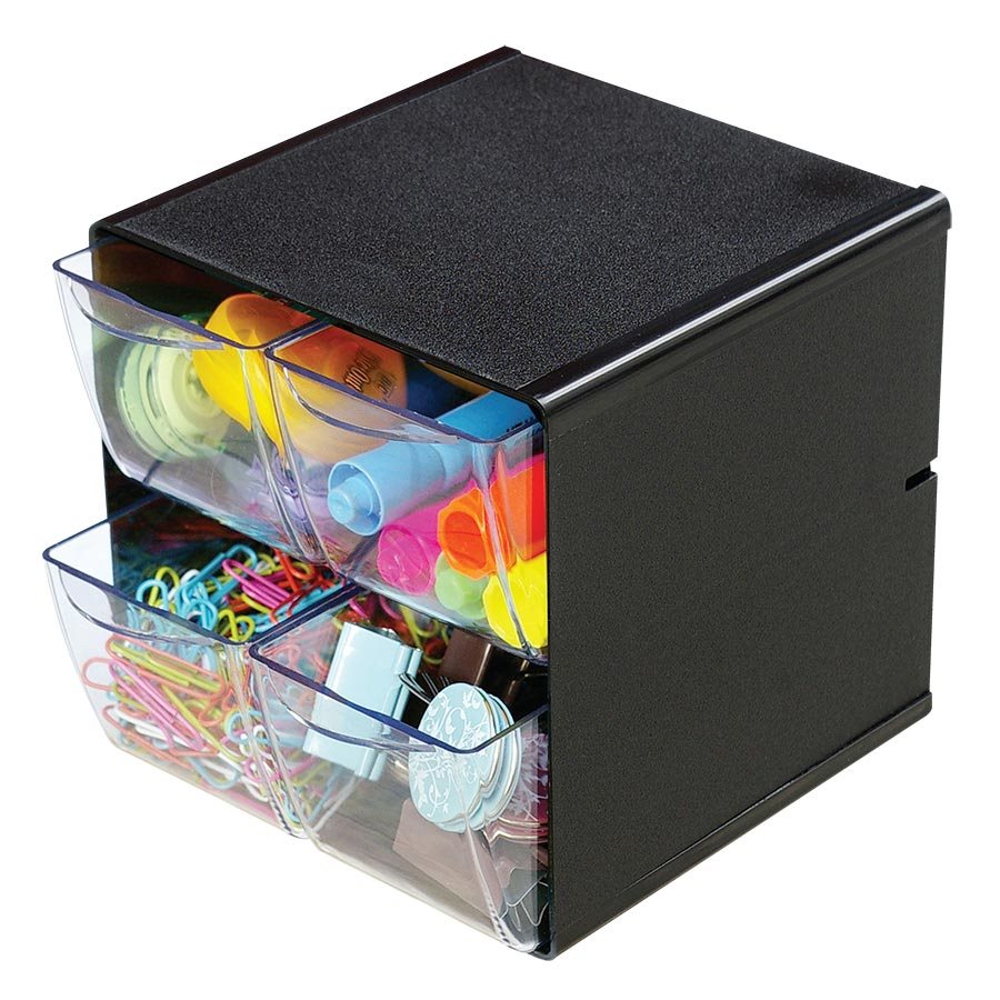 Cube de rangement empilable — noir