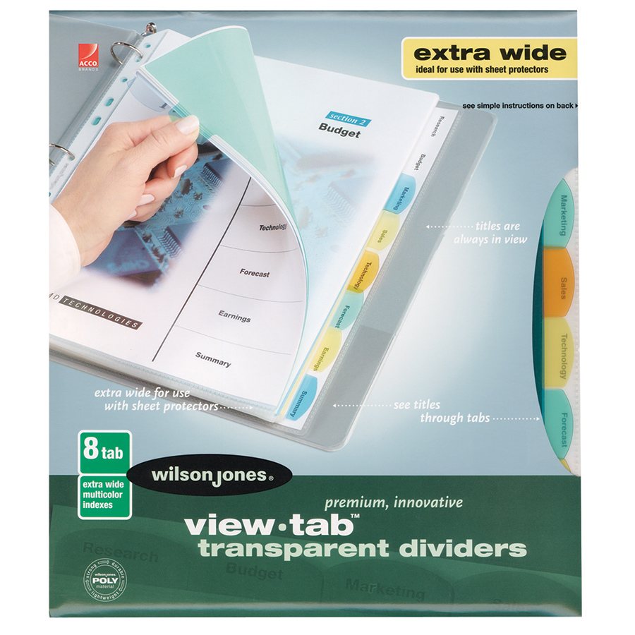 Intercalaires très larges View-Tab® — 8 onglets