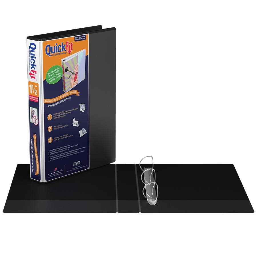 Reliure de présentation format légal Deluxe QuickFit® — 1-1/2 po - noir