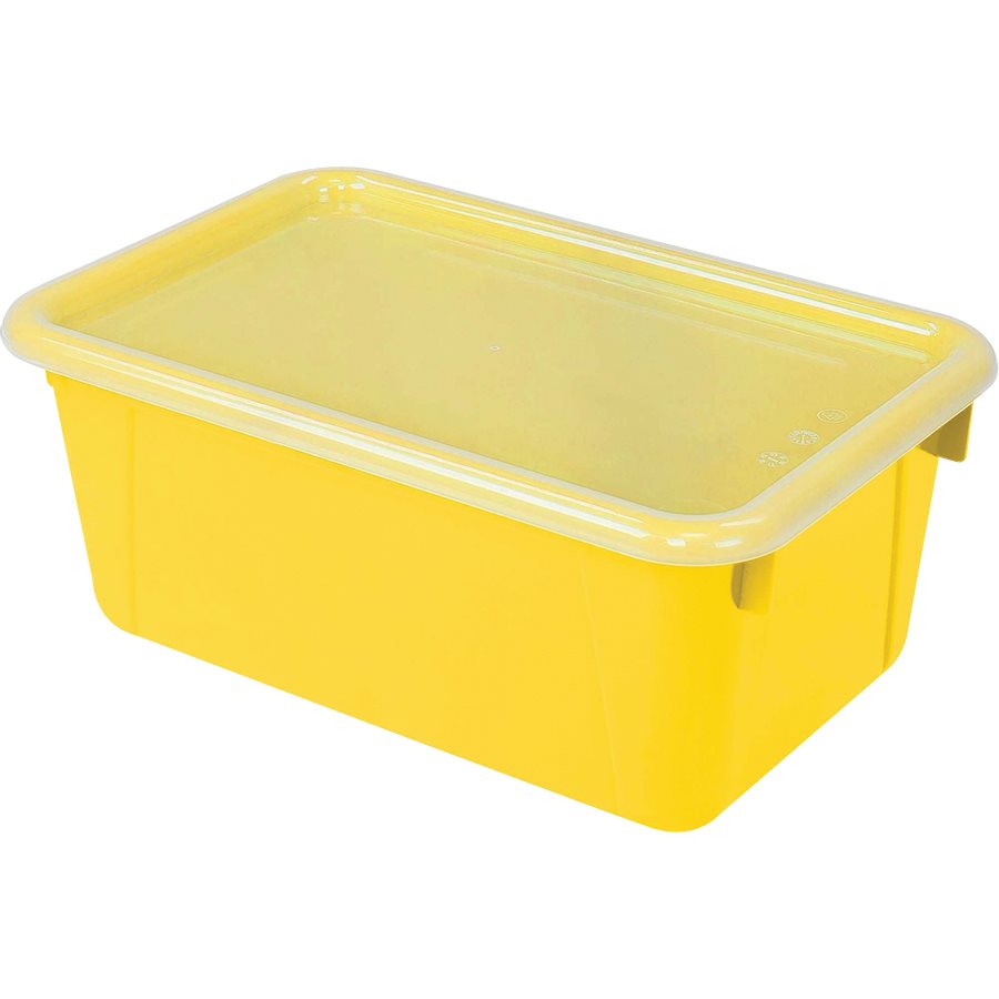 Petit bac à rangement avec couvercle — jaune