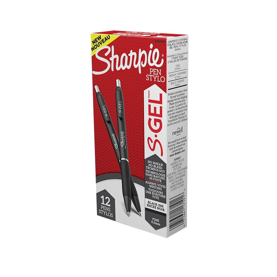 Stylo S.Gel rétractable — encre noire, noir