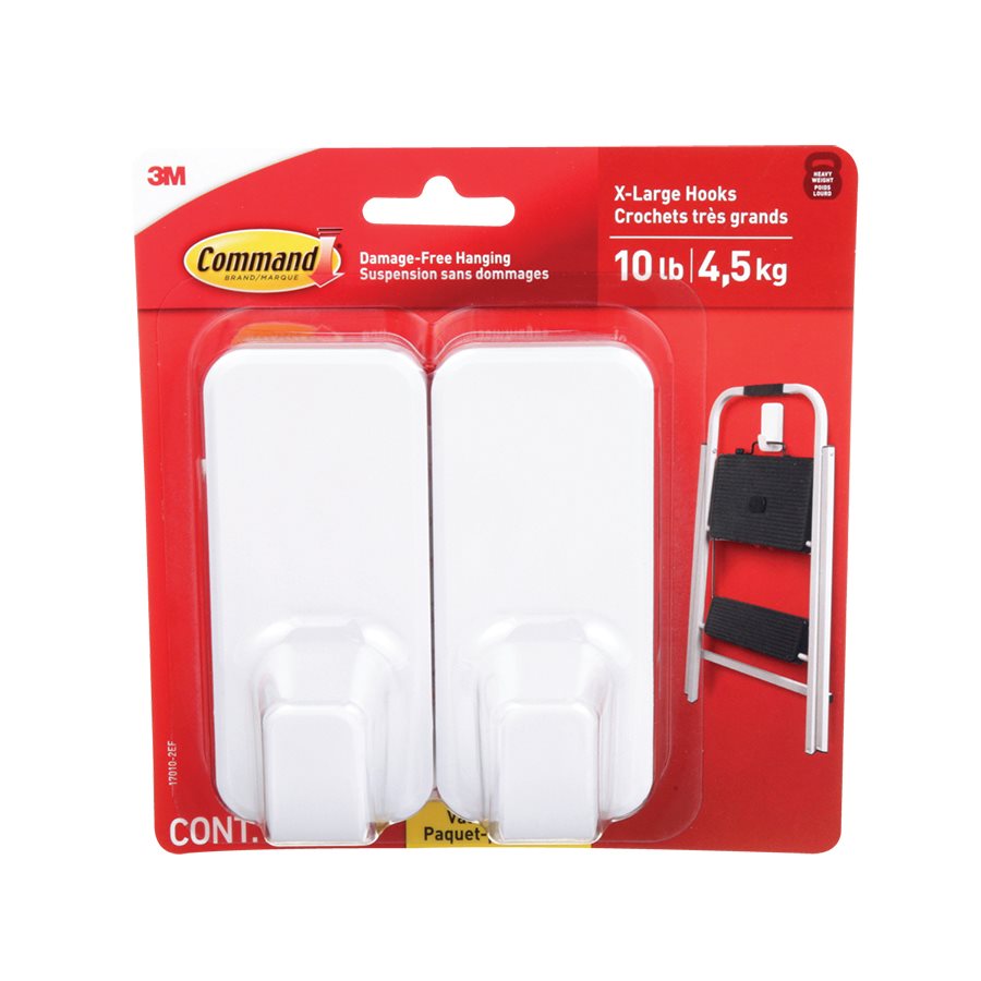 Crochets adhésifs Command™ — supporte 10 lb. - blanc