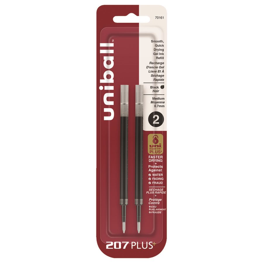 Recharges au gel pour stylo Uni-Ball 207 Plus — noir