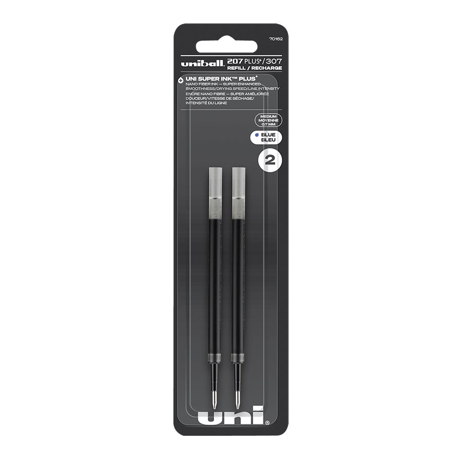 Recharges au gel pour stylo Uni-Ball 207 Plus — bleu