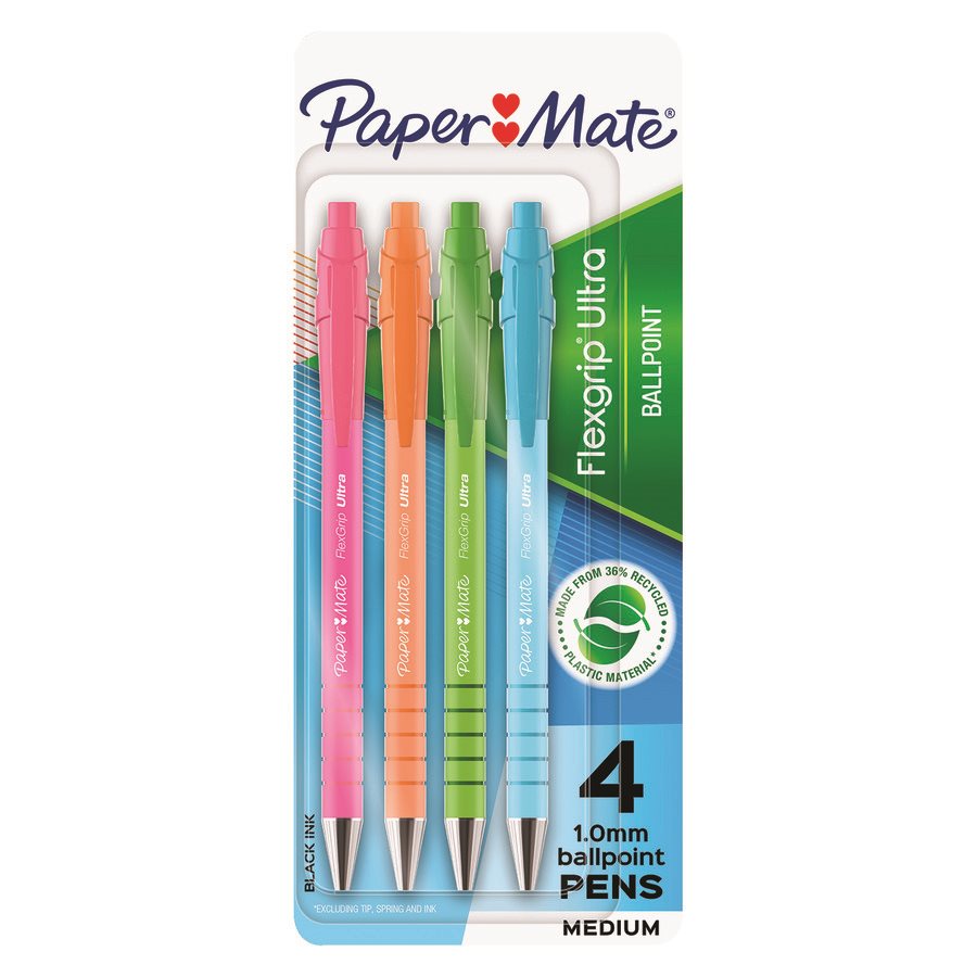 Stylos à bille Flexgrip Ultra recyclé — encre noir