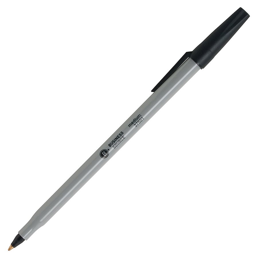 Stylos à bille Business Source — noir (bte 60)