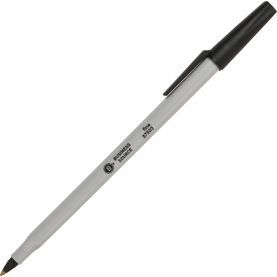 Stylos à bille Business Source — noir (bte 12)