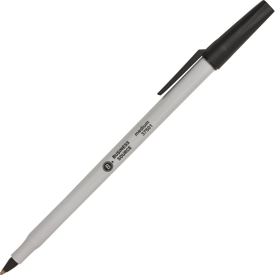 Stylos à bille Business Source — noir (bte 12)