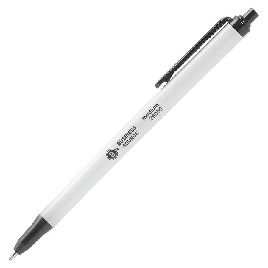 Stylos à bille rétractables Business Source — noir