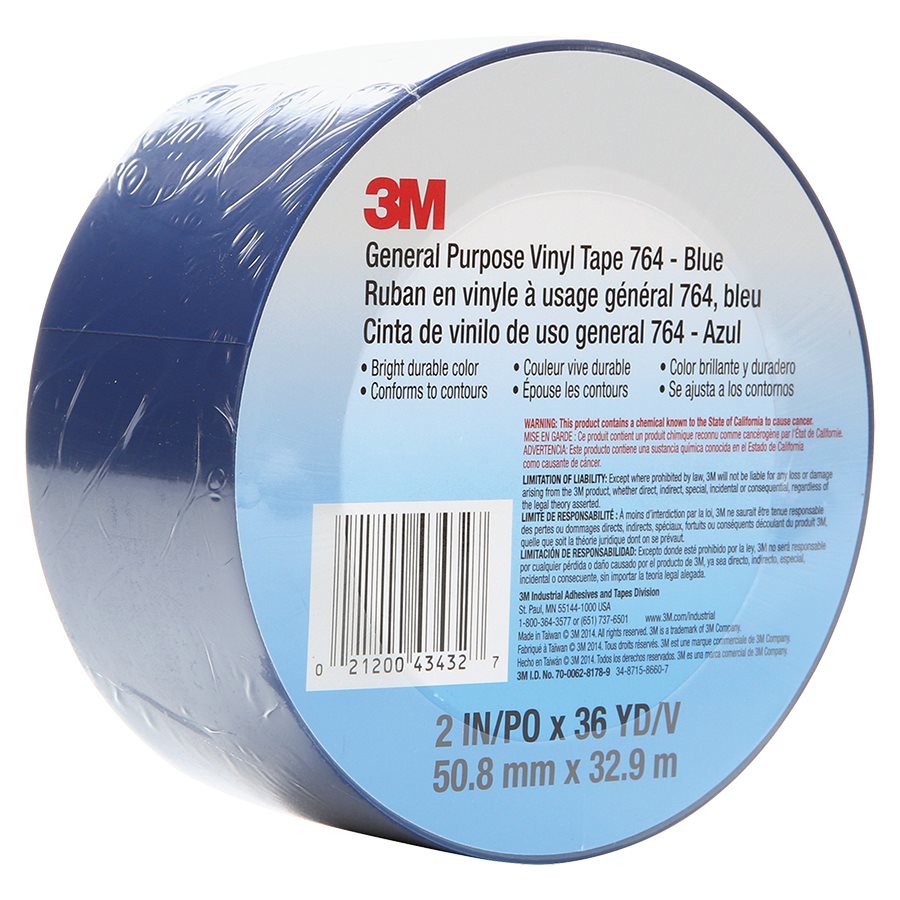 Ruban en vinyle à usage général 764 — bleu