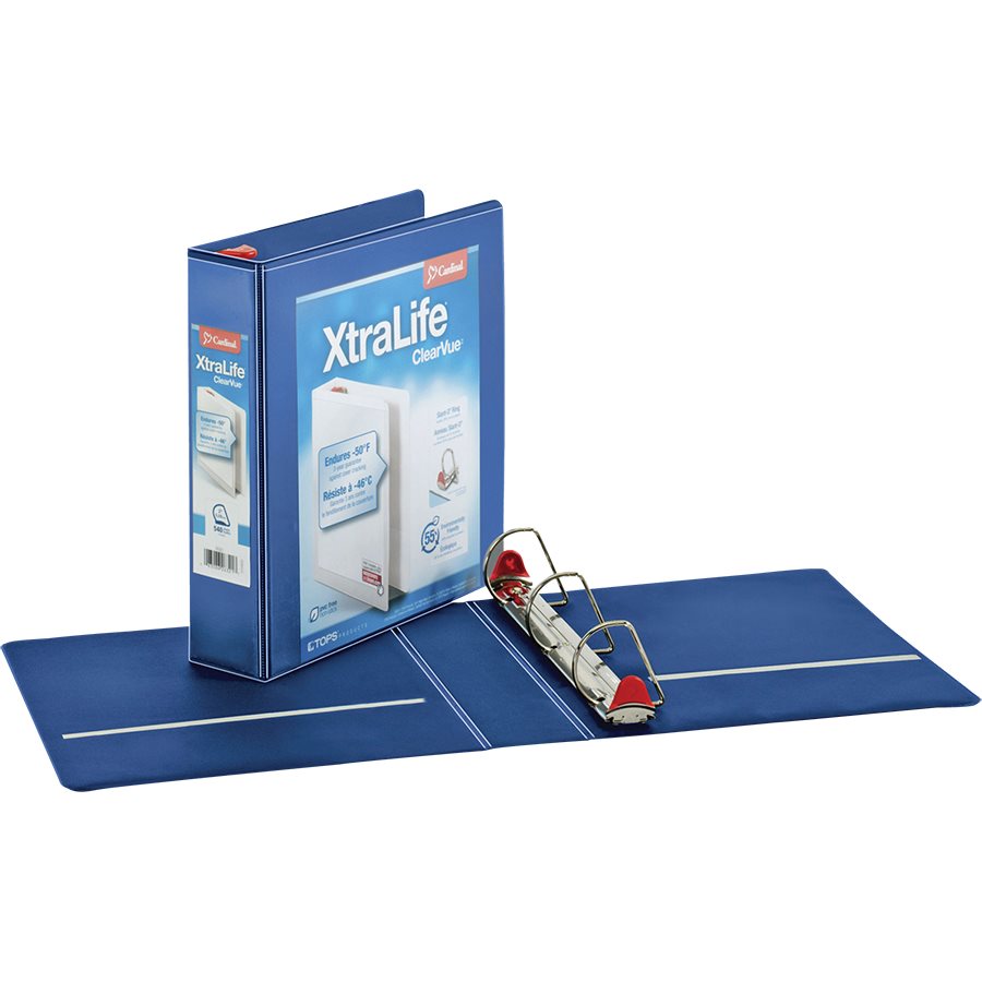 Reliure XtraLife® ClearVue® Locking Slant-D® — bleu