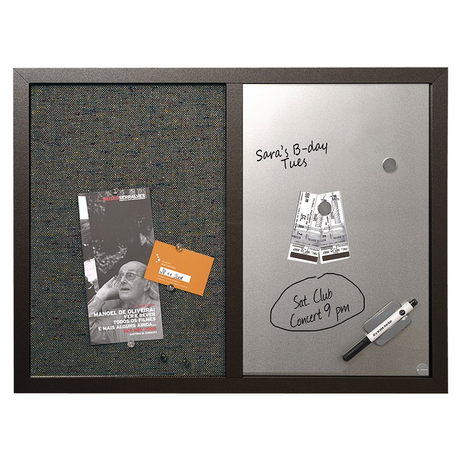 Tableaux combinés effaçables à sec et en tissu — noir