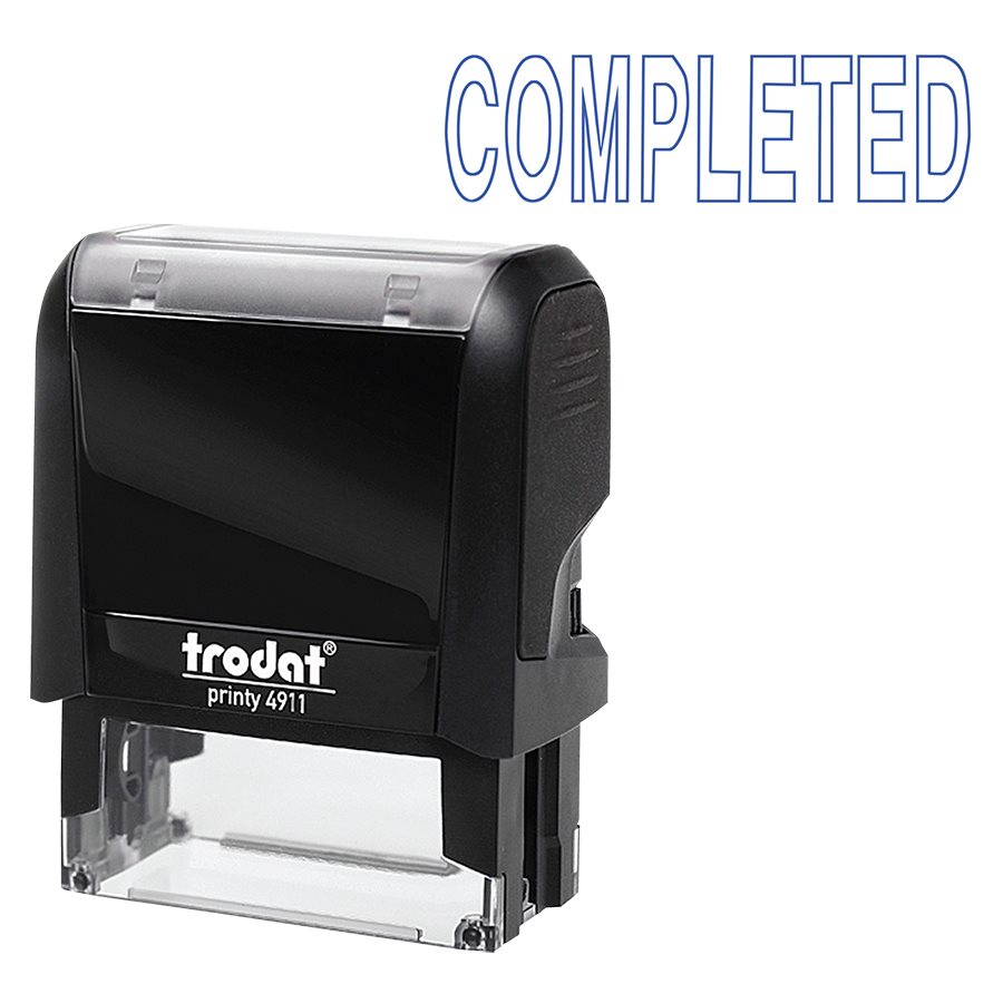 Timbre grand format auto-encreur Original Printy 4.0 4911 — COMPLETED (bleu)