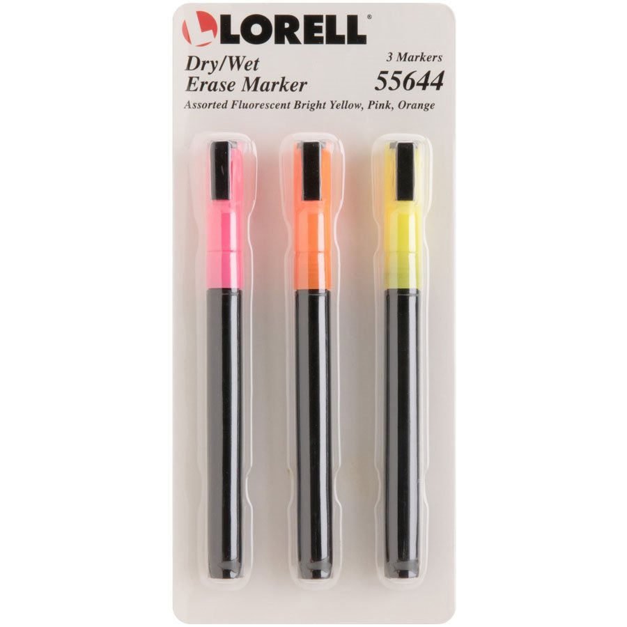 MARKER DRY/WET FLUOR ASST 3/PK @3