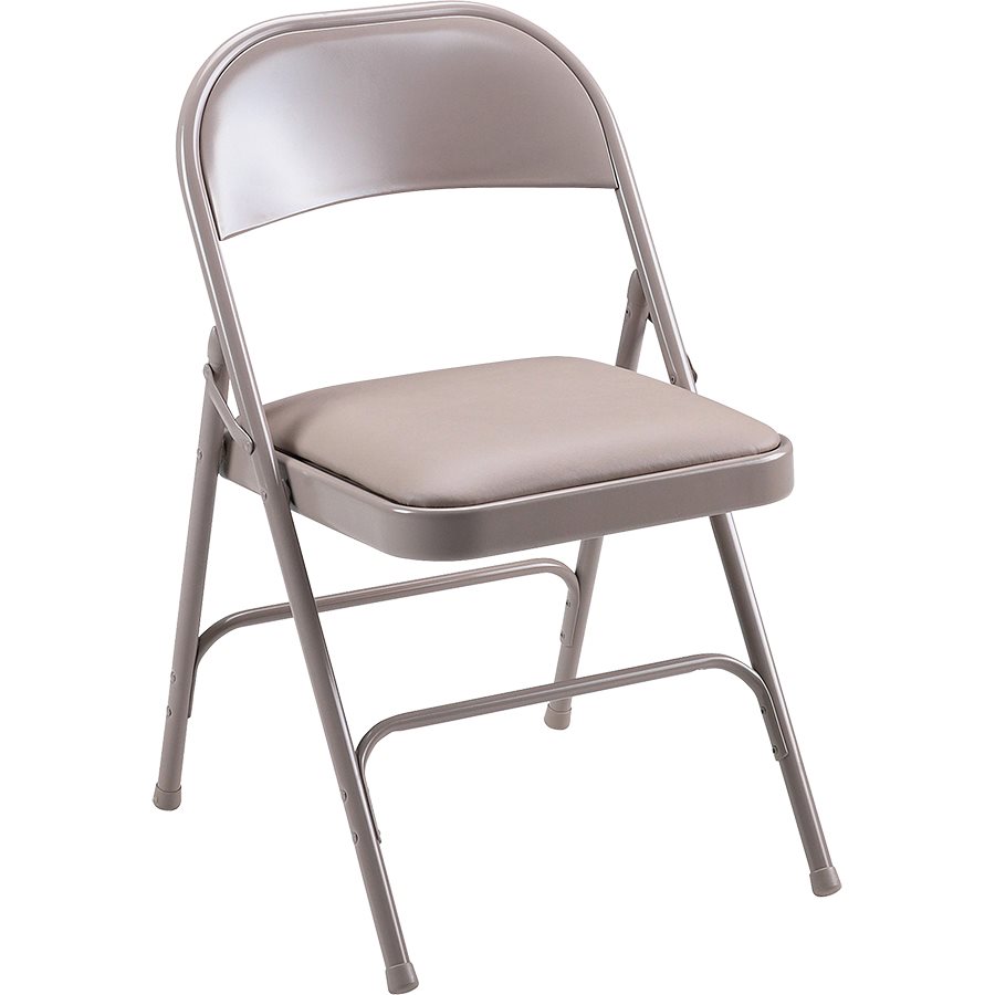 Chaise pliante en métal — beige (bte 4)