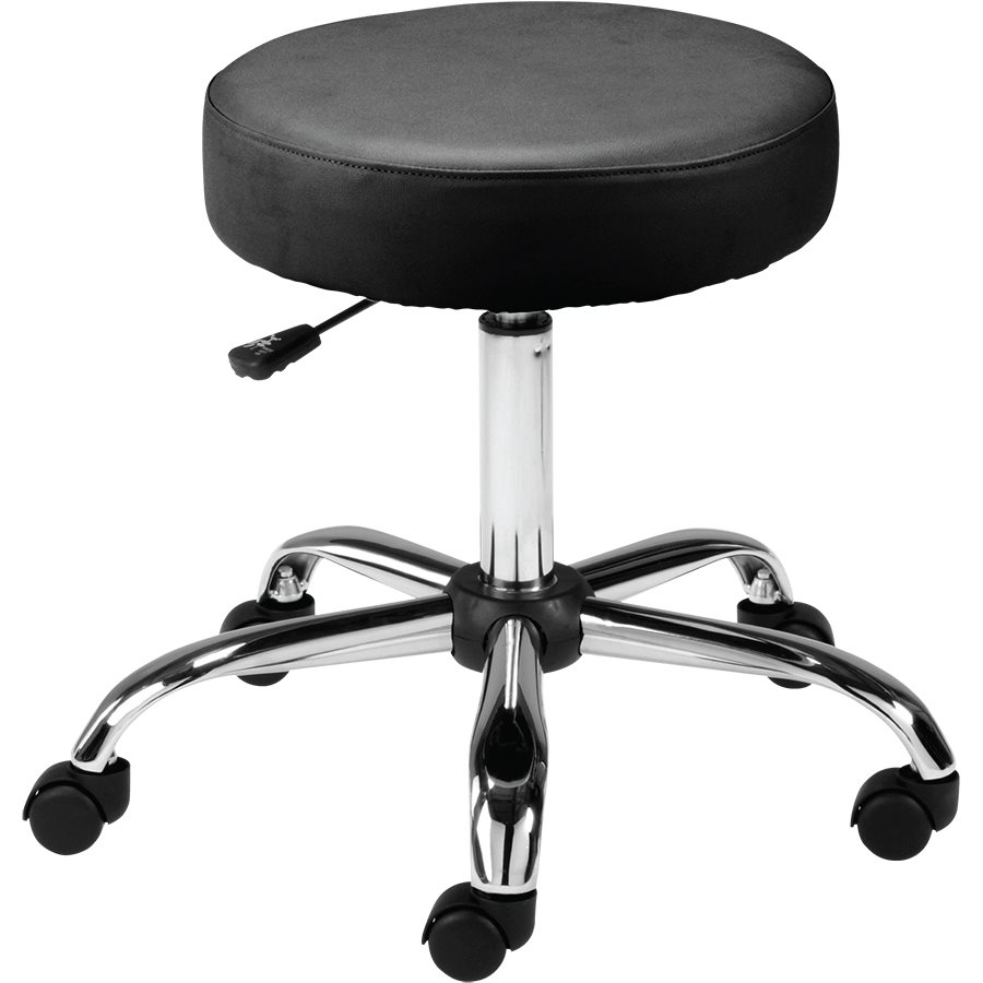 TABOURET VINYL B/CHROME NOIR