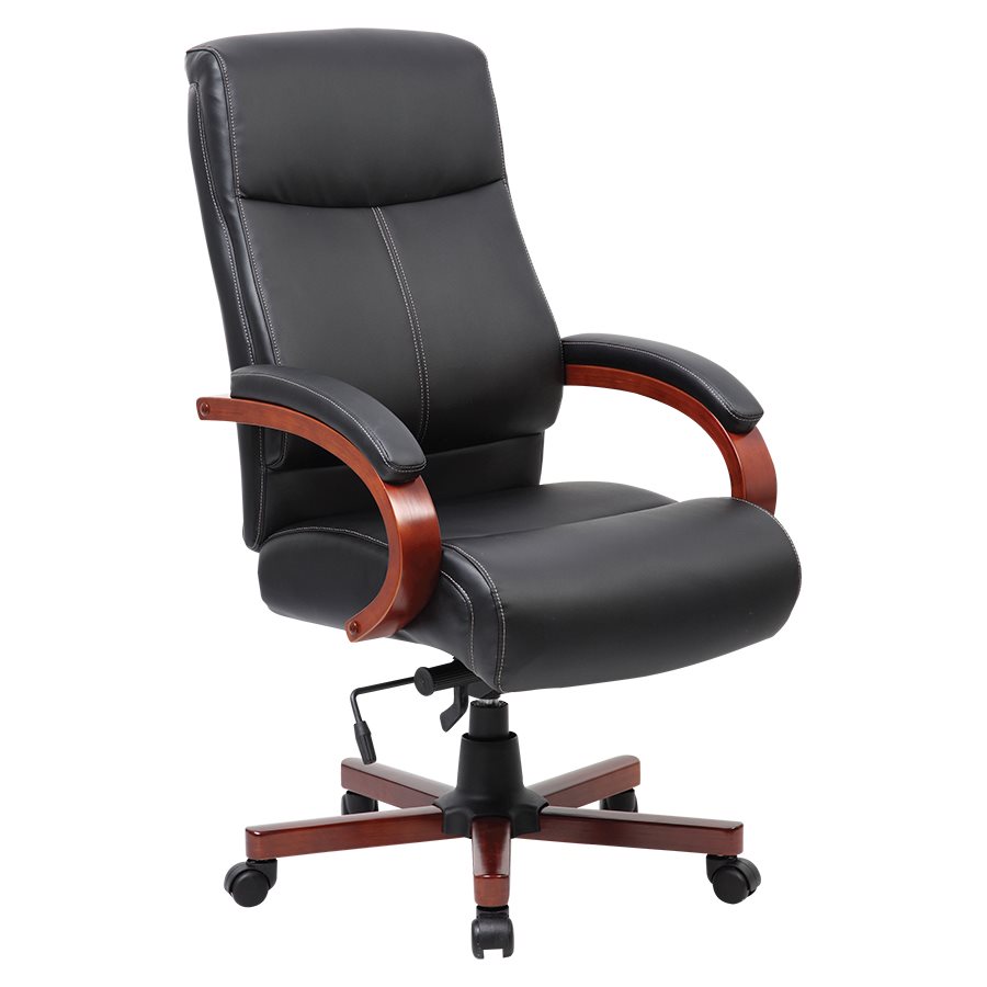 FAUTEUIL DOS. HAUT EXEC. NOIR/CER.