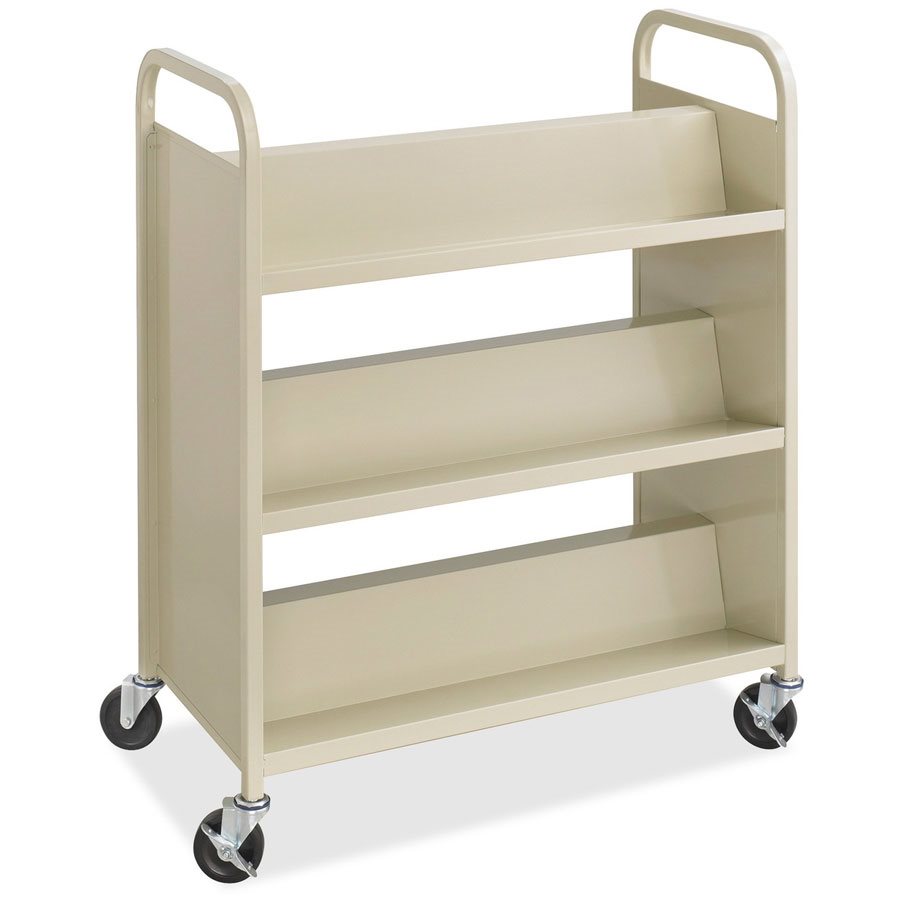 BOOK CART 6-SHLF DBL-SIDE SAND