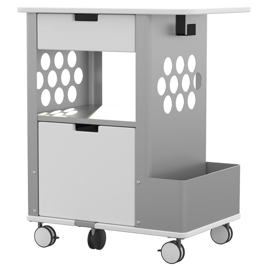 ROLLING STORAGE CART WHITE