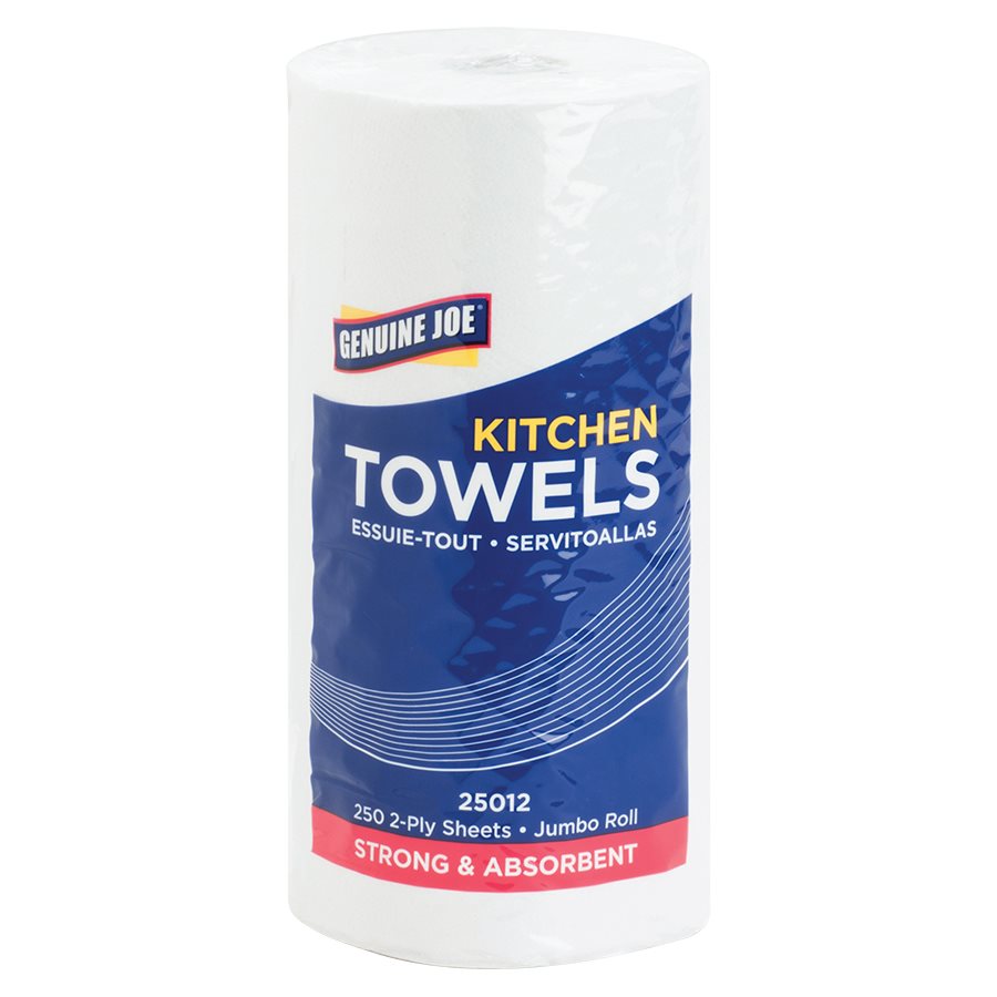 Serviettes de papier en rouleau — 250 serviettes - 11 x 8 po. (bte 12)