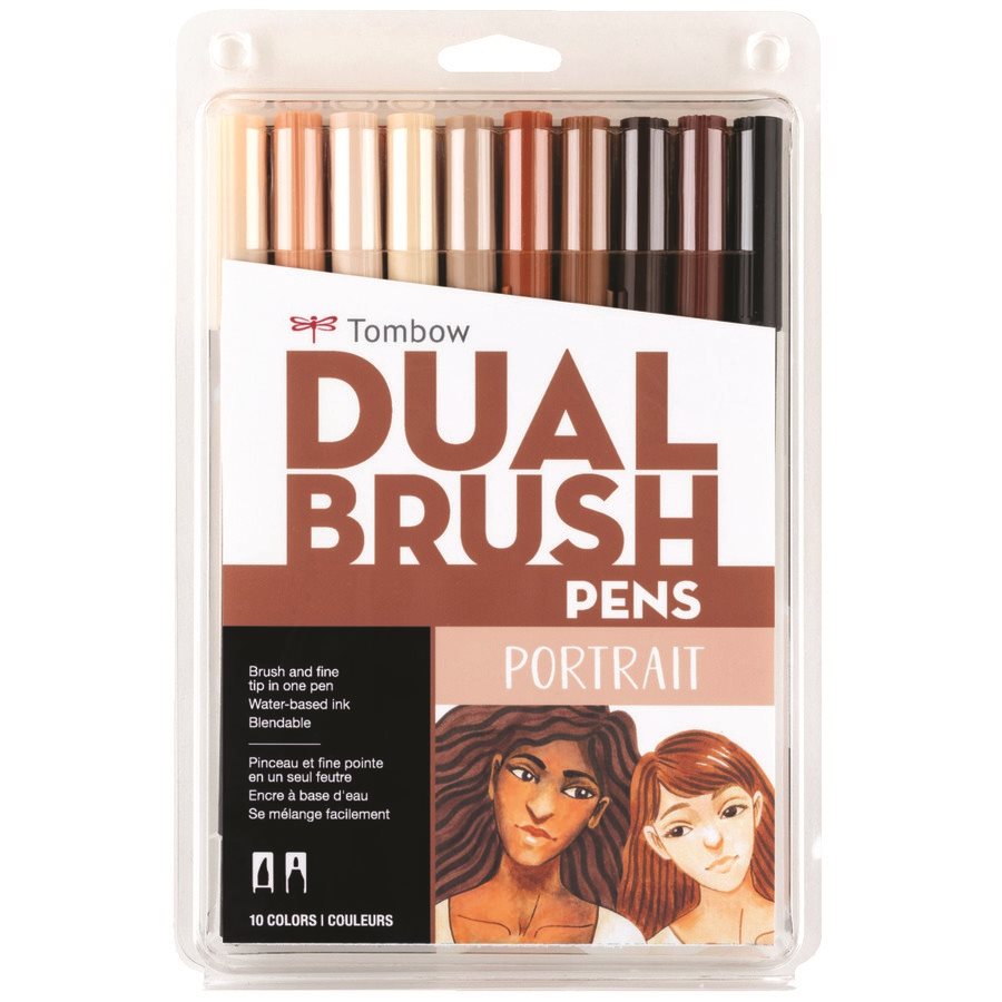 Stylos à double pinceau — couleurs portrait