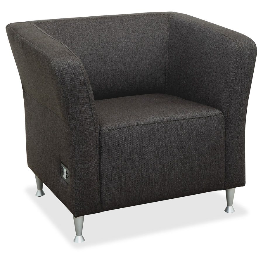 CHAIR LOUNGE SQR UPHOLSTR BRWN
