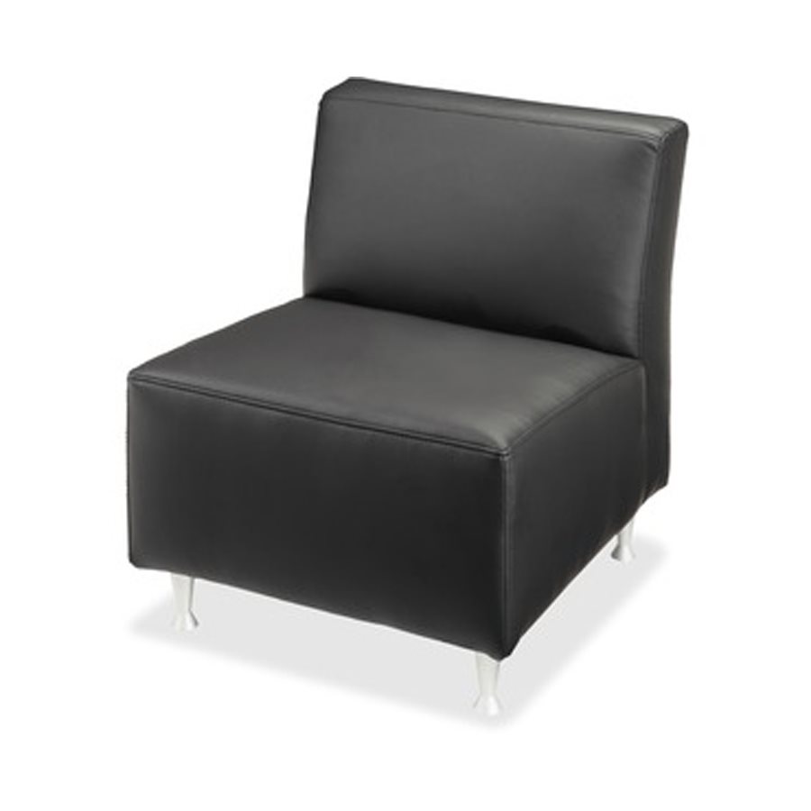 CHAIR LOUNGE ARMLESS BLK LTHR